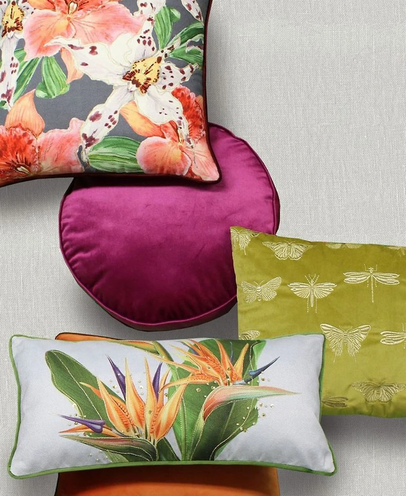 Edie@Home Butterflies Moths Decorative Pillow, 13" x 20"