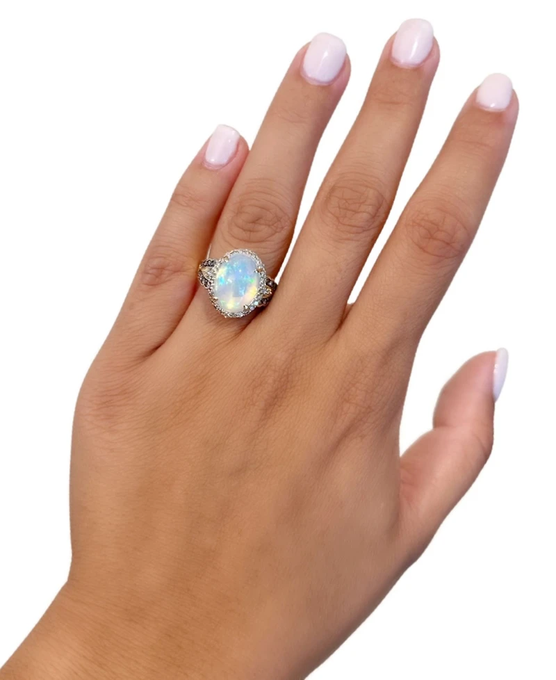 Le Vian Neopolitan Opal (3 ct. t.w.) & Diamond (1/2 ct. t.w.) Halo Ring in 14k Gold