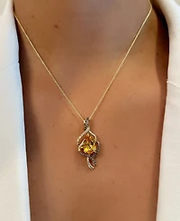 Le Vian Cinnamon Citrine (2-5/8 ct. t.w.) & Diamond (3/8 ct. t.w.) Swirl Pendant Necklace in 14k Gold, 18" + 2" extender