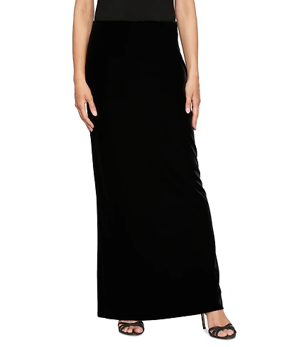 Alex Evenings Women's Velvet Fishtail-Back Maxi Skirt