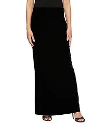 Alex Evenings Women's Velvet Fishtail-Back Maxi Skirt