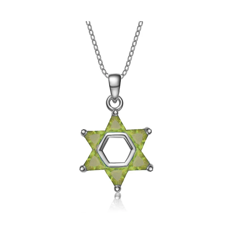 Sterling Silver Cubic Zirconia Small Star of David Necklace