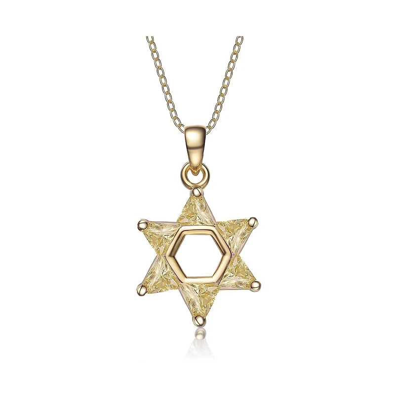 Sterling Silver Cubic Zirconia Small Star of David Necklace