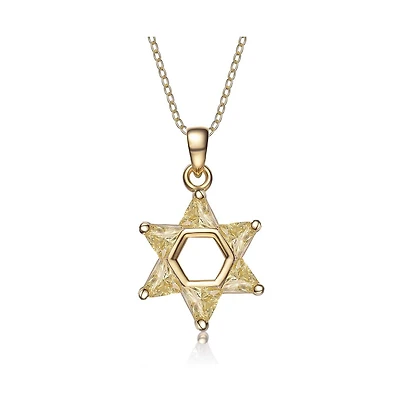 Sterling Silver Cubic Zirconia Small Star of David Necklace