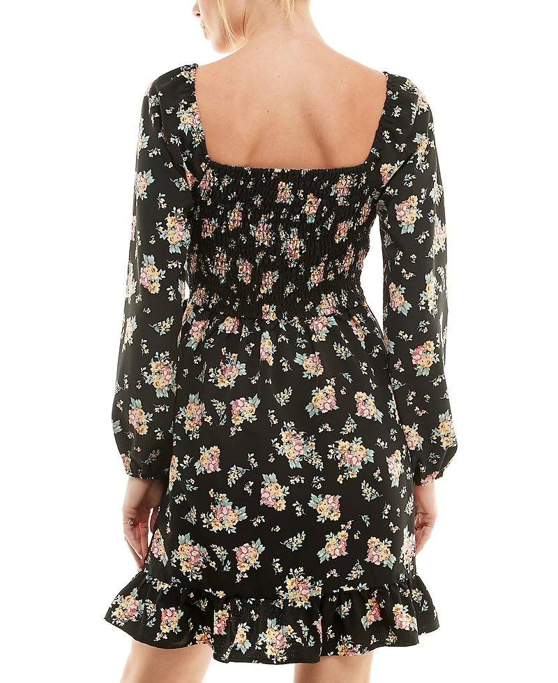 As U Wish Juniors' Long-Sleeve Sweetheart Dress