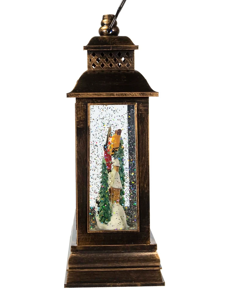 Kurt Adler Kurt Adler 10.4" Battery-Operated Light Up Santa Water Lantern with Projector