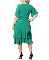 Kiyonna Plus Miranda Ruffle Wrap Dress