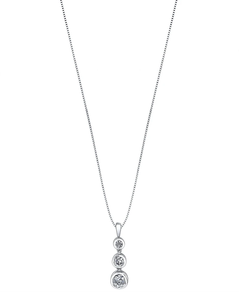 Sirena Energy Diamond Three-Stone Pendant Necklace (1/3 ct. t.w.) in 14k Yellow Gold or White Gold