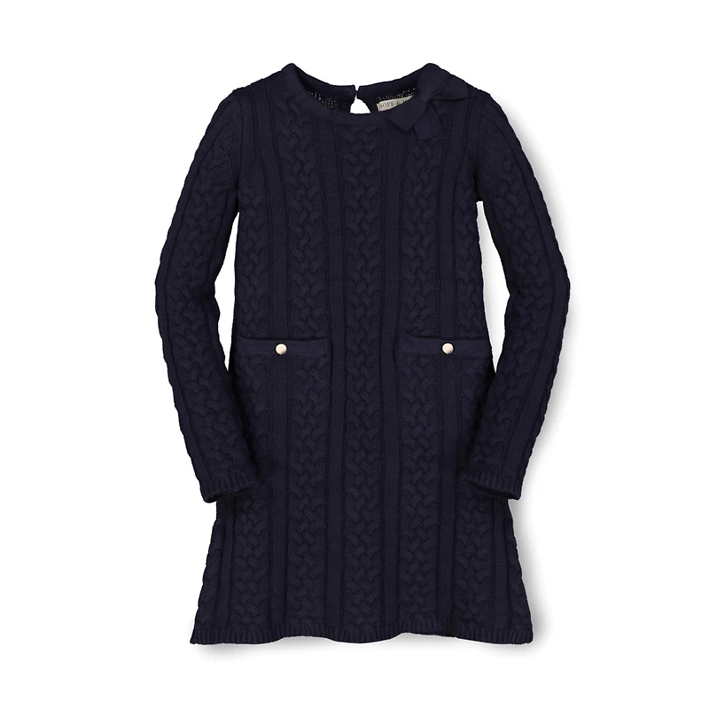 Hope & Henry Baby Girls Milano Tipped Sweater Dress