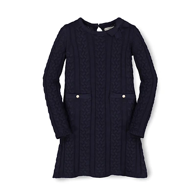 Hope & Henry Baby Girls Milano Tipped Sweater Dress