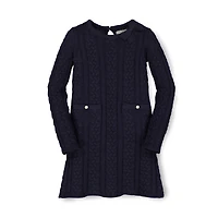 Hope & Henry Baby Girls Milano Tipped Sweater Dress