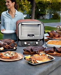 Ninja Woodfire Pizza Oven, 8-in-1 Outdoor Oven, 5 Pizza Settings, Up to 700 Fahrenheit High Heat, Bbq (Barbecue) Smoker
