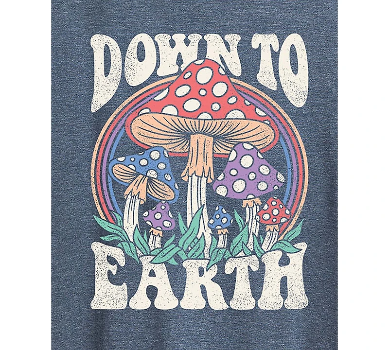 Hybrid Apparel Trendy Plus Size Down to Earth Mushroom Graphic T-shirt