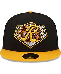 Men's New Era Black, Gold Rochester Red Wings Theme Night 59FIFTY Fitted Hat