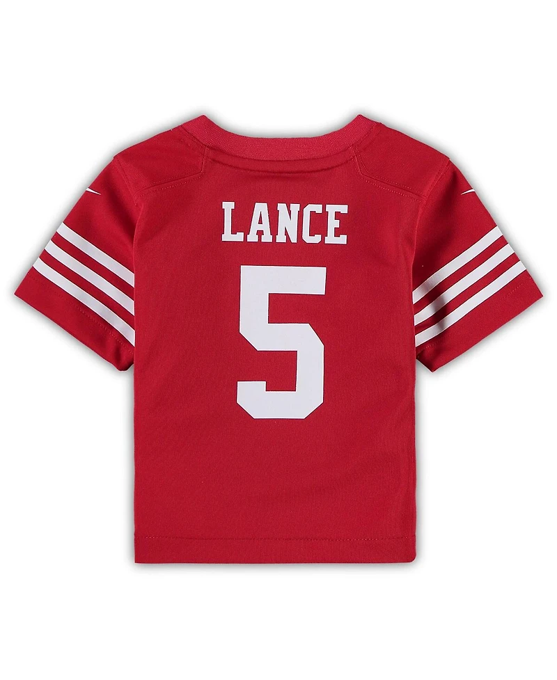 Infant Boys and Girls Nike Trey Lance Scarlet San Francisco 49ers Player Game Jersey