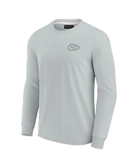 Men's and Women's Fanatics Signature Gray Kansas City Chiefs Super Soft Long Sleeve T-shirt