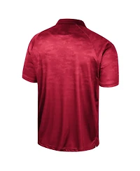 Men's Colosseum Crimson Indiana Hoosiers Honeycomb Raglan Polo Shirt
