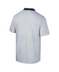 Men's Colosseum White, Navy Auburn Tigers Print Stripe Polo Shirt