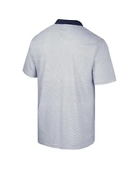 Men's Colosseum White, Navy Illinois Fighting Illini Print Stripe Polo Shirt