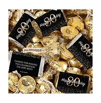 Just Candy 80th Birthday Candy Party Favors Hershey's Miniatures & Almond Kisses, 128 Pieces