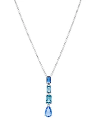 Eliot Danori Silver-Tone Mixed Stone Lariat Necklace, 16" + 2" extender, Created for Macy's
