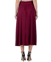 24seven Comfort Apparel Women's Foldover with Pockets Maxi Skirt
