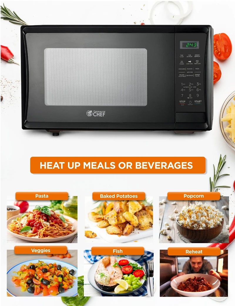 1.1 Cu. Ft. Counter Top Microwave,Black