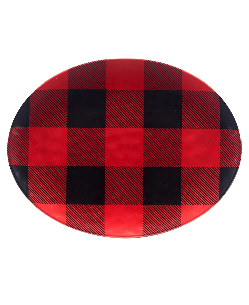 Certified International Buffalo Plaid 2 Piece Platter Set