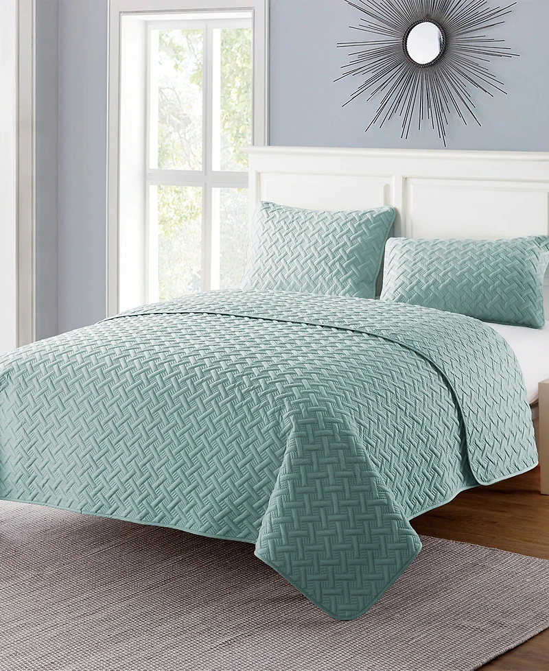 Vcny Home Nina Embossed 3-Pc.Quilt Set, King