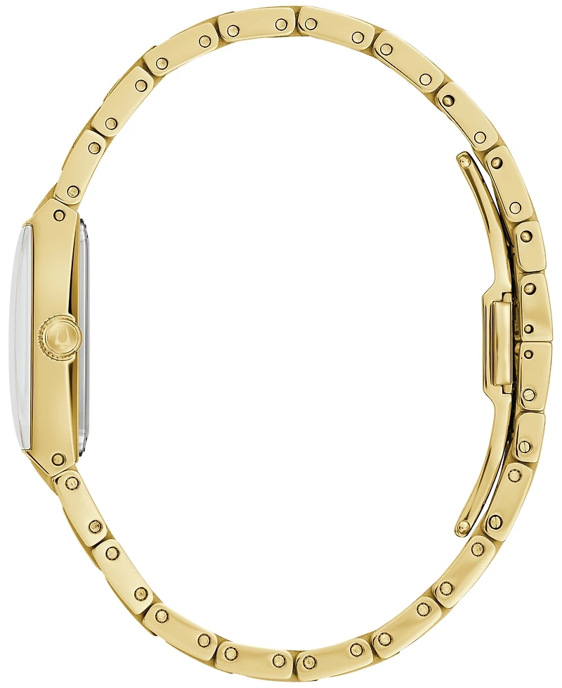 Bulova Women's Marc Anthony Modern Quadra Diamond Accent Gold-Tone Stainless Steel Bracelet Watch 21mm