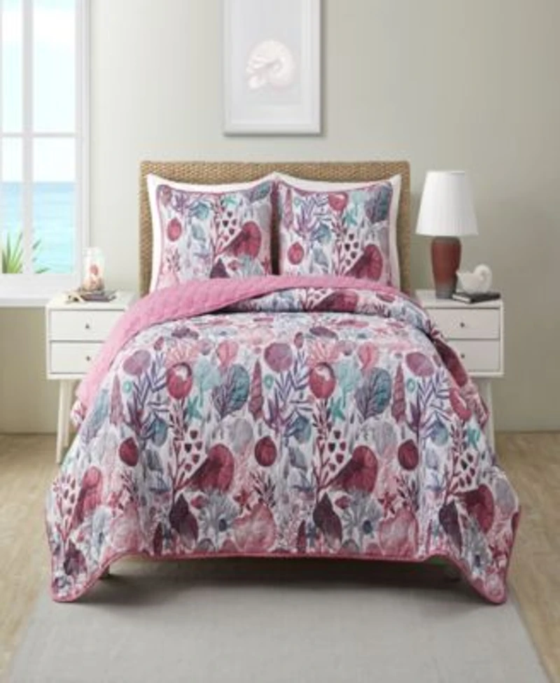 Vcny Home Ivory Coast Disperse Print Reversible Quilt Set Collection