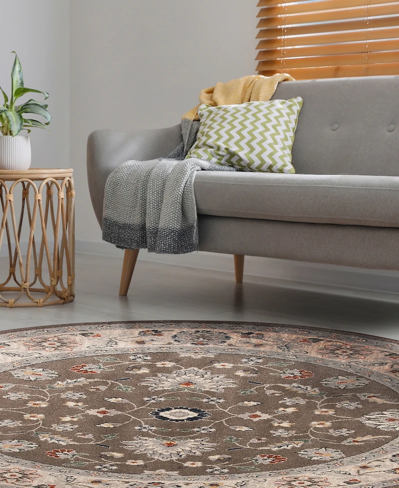 Closeout! Km Home Poise Pse-7203 5'3" x 5'3" Round Area Rug