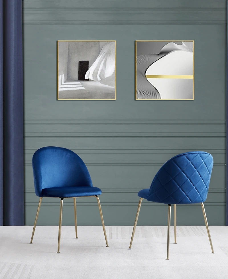 Best Master Furniture Miramar 31" Velvet Metal Dining Chairs