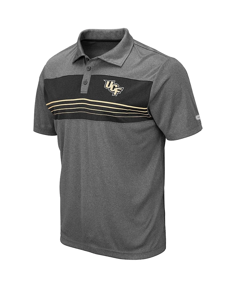 Men's Colosseum Heathered Charcoal Ucf Knights Smithers Polo Shirt