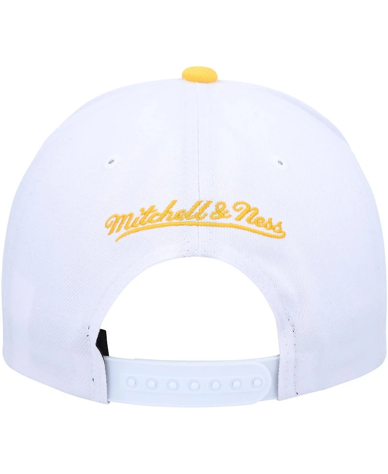 Men's Mitchell & Ness White, Gold Golden State Warriors Hardwood Classics Core 2-Tone 2.0 Pro Snapback Hat