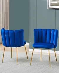 Best Master Furniture Elegante 32" Velvet Fabric Side Chairs, Set of 2
