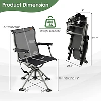 Costway 360 Degree Silent Swivel Hunting Chair w/ All-terrain Feet Pads Support 400 Lbs