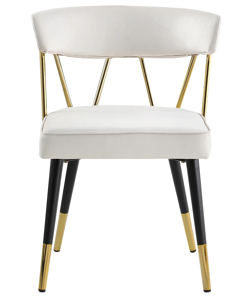 Best Master Furniture Aireys 31" Velvet with Metal Accents Armless Chair, Set of 2