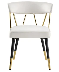 Best Master Furniture Aireys 31" Velvet with Metal Accents Armless Chair, Set of 2