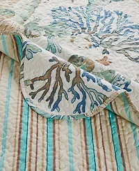 Greenland Home Fashions Atlantis Reversible Coastal Piece Quilt Set