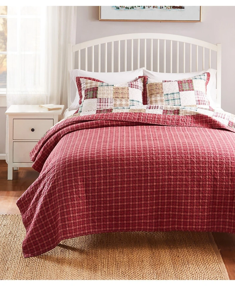 Greenland Home Fashions Oxford 100% Cotton Reversible 2 Piece Quilt Set, Twin/Twin Xl