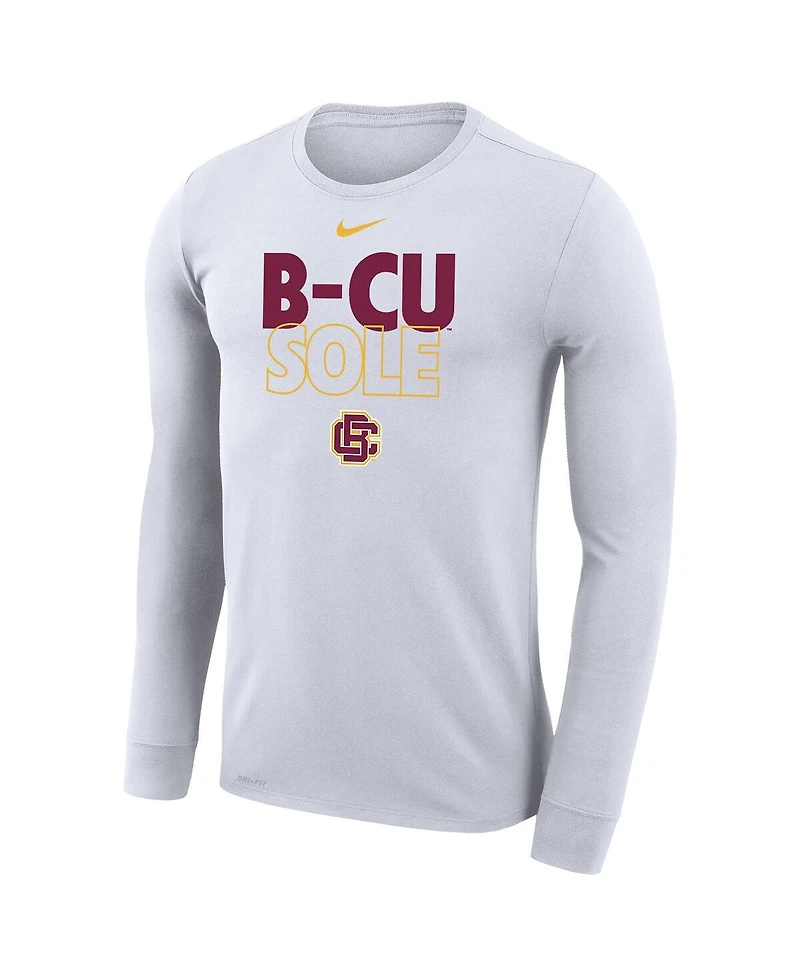 Men's and Women's Nike White Bethune-Cookman Wildcats 2023 On Court Bench Long Sleeve T-shirt