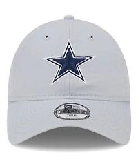Big Boys and Girls New Era Gray Dallas Cowboys Main Core Classic 2.0 9TWENTY Adjustable Hat