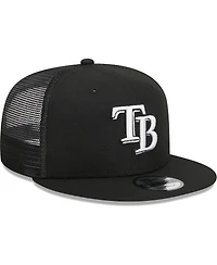 Men's New Era Black Tampa Bay Rays Trucker 9FIFTY Snapback Hat