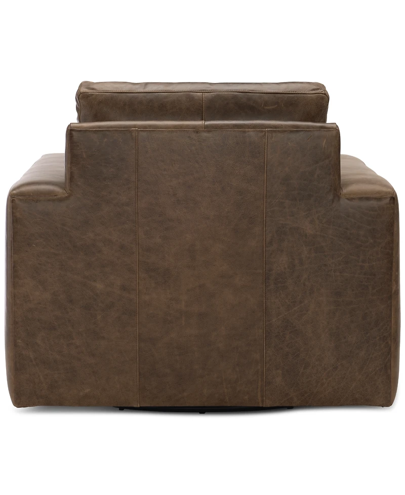 Dawkins 38" Leather Swivel Chair, Created for Macy's