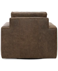Dawkins 38" Leather Swivel Chair, Created for Macy's