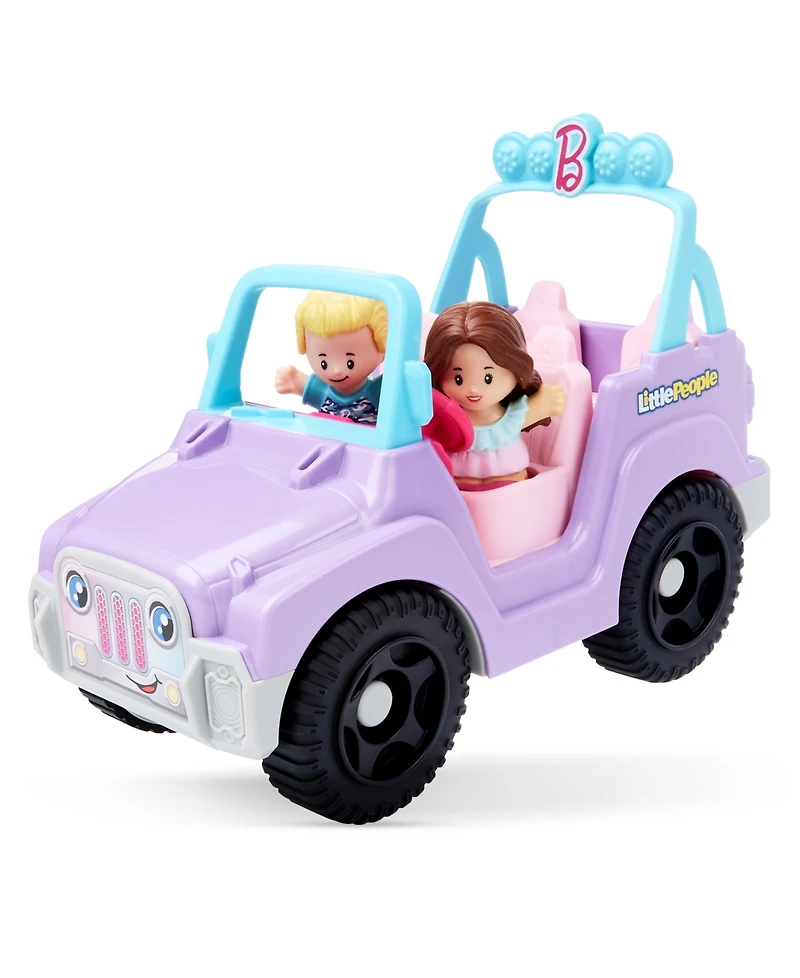 Fisher Price Little People Barbie Beach Cruiser Toy Car with Music 2 Figures for Toddlers