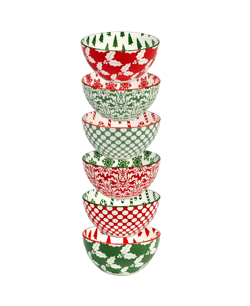 Certified International Winter Medley oz All Purpose Bowls Set of 6