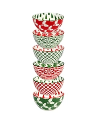 Certified International Winter Medley oz All Purpose Bowls Set of 6