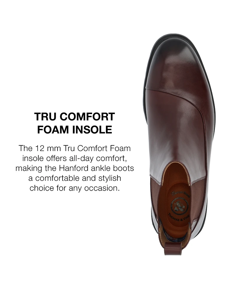 Thomas & Vine Men's Hanford Tru Comfort Foam Plain Toe Chelsea Boots